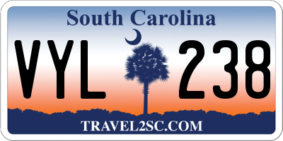 SC license plate VYL238