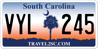 SC license plate VYL245