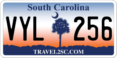 SC license plate VYL256