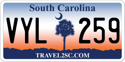 SC license plate VYL259