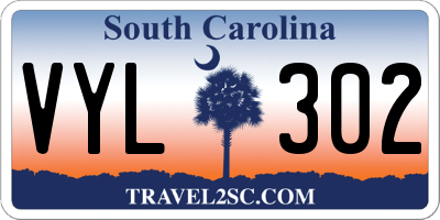 SC license plate VYL302