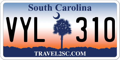 SC license plate VYL310