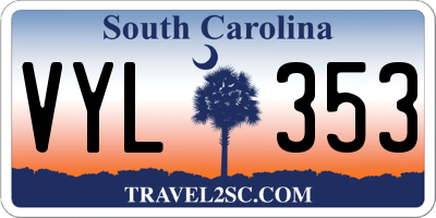 SC license plate VYL353