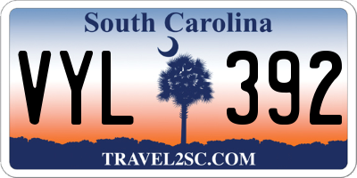 SC license plate VYL392