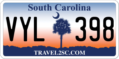 SC license plate VYL398