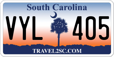 SC license plate VYL405