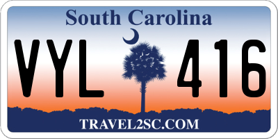 SC license plate VYL416