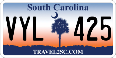 SC license plate VYL425