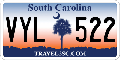 SC license plate VYL522
