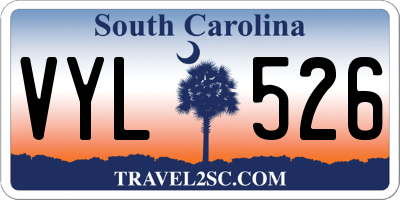 SC license plate VYL526