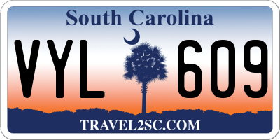 SC license plate VYL609