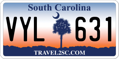SC license plate VYL631