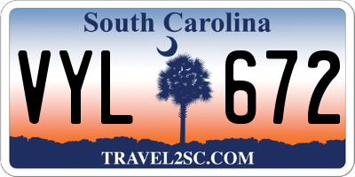 SC license plate VYL672