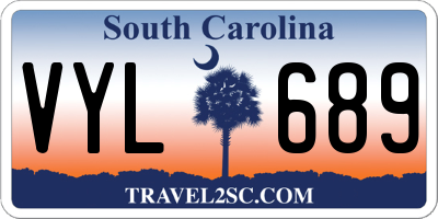 SC license plate VYL689