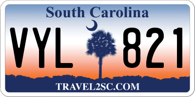 SC license plate VYL821