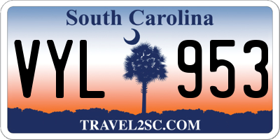 SC license plate VYL953
