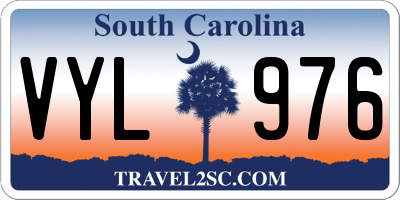 SC license plate VYL976