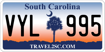 SC license plate VYL995