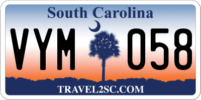 SC license plate VYM058