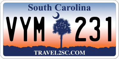 SC license plate VYM231