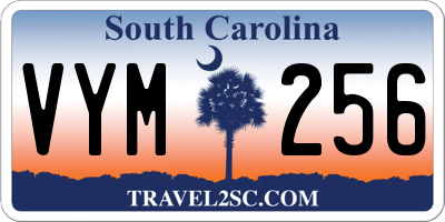 SC license plate VYM256