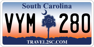 SC license plate VYM280