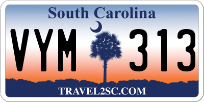 SC license plate VYM313