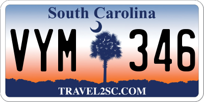SC license plate VYM346