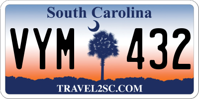 SC license plate VYM432