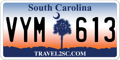 SC license plate VYM613