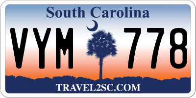 SC license plate VYM778
