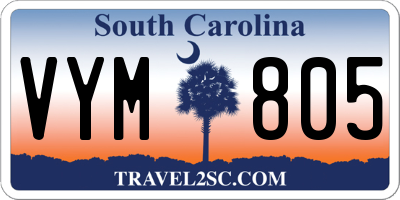 SC license plate VYM805