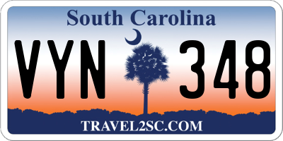 SC license plate VYN348