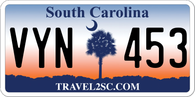 SC license plate VYN453