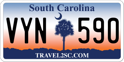 SC license plate VYN590