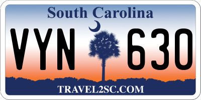 SC license plate VYN630
