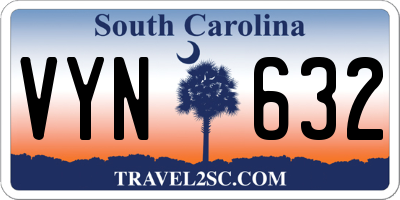 SC license plate VYN632