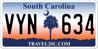 SC license plate VYN634