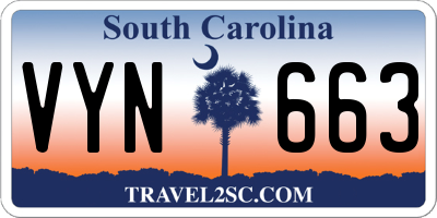 SC license plate VYN663