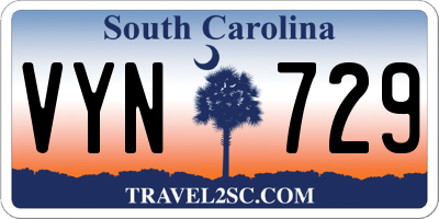 SC license plate VYN729