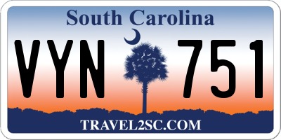 SC license plate VYN751