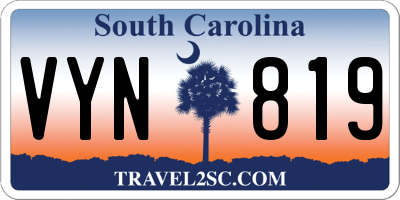 SC license plate VYN819