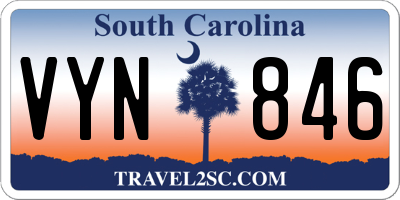 SC license plate VYN846