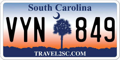 SC license plate VYN849