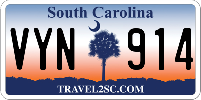 SC license plate VYN914