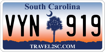 SC license plate VYN919
