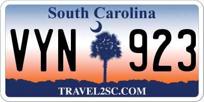 SC license plate VYN923