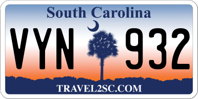 SC license plate VYN932