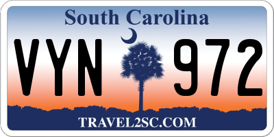 SC license plate VYN972