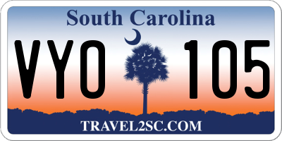 SC license plate VYO105